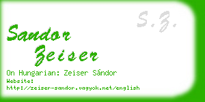 sandor zeiser business card